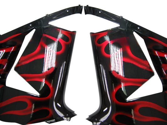 Carenatura 2004-2005 Kawasaki ZX 10R Black & Red Flame Ninja Generico