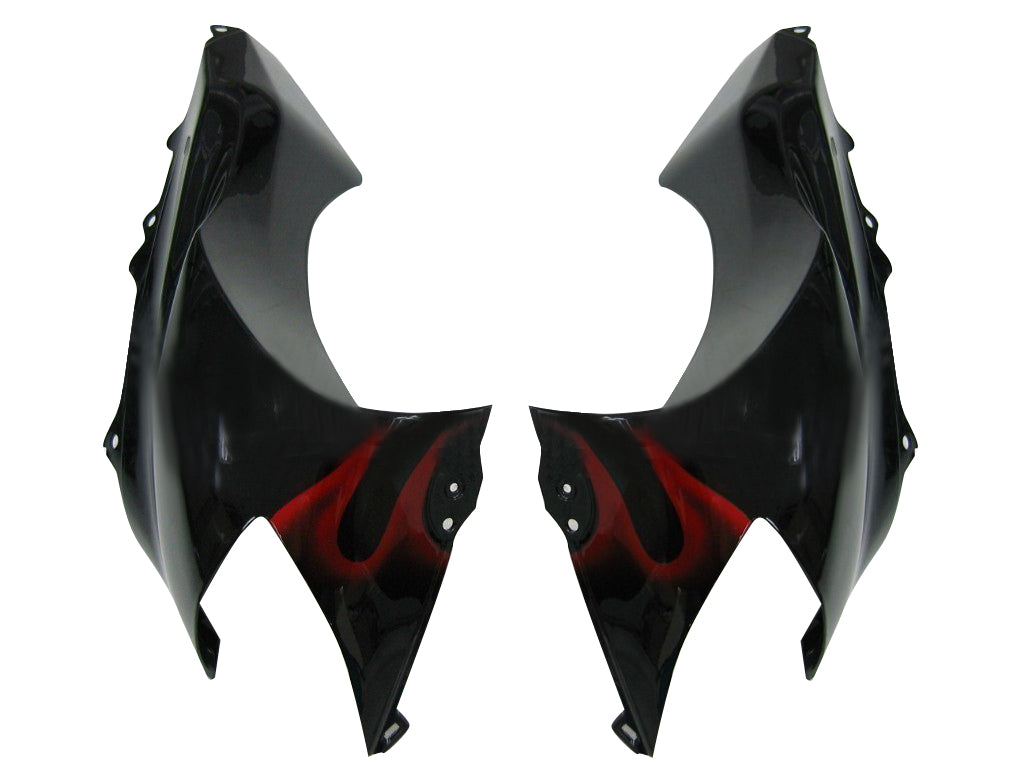 Carenatura 2004-2005 Kawasaki ZX 10R Black & Red Flame Ninja Generico