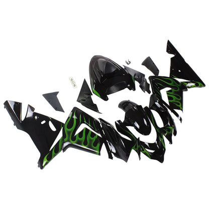 Amotopart Kawasaki 2004-2005 ZX10R Nero con kit di spostamento della linea verde