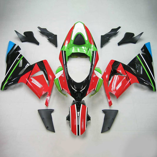 Amotopart Kawasaki 2004-2005 ZX10R Red Green Fearing Kit