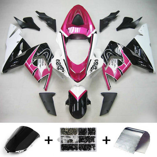 Amotopart Kawasaki 2004-2005 kit di carenatura rosa bianco ZX10R