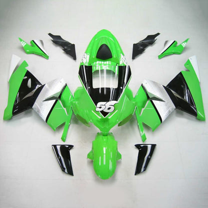 Amotopart Kawasaki 2004-2005 ZX10R Green No. 56 Kit di spostamento