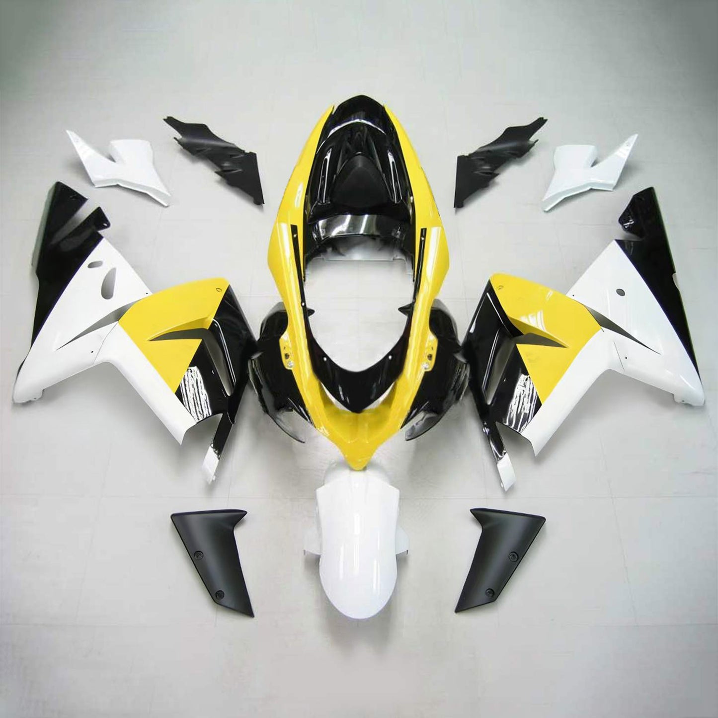 Amotopart Kawasaki 2004-2005 ZX10R Bianco nero? Kit di ciclo giallo