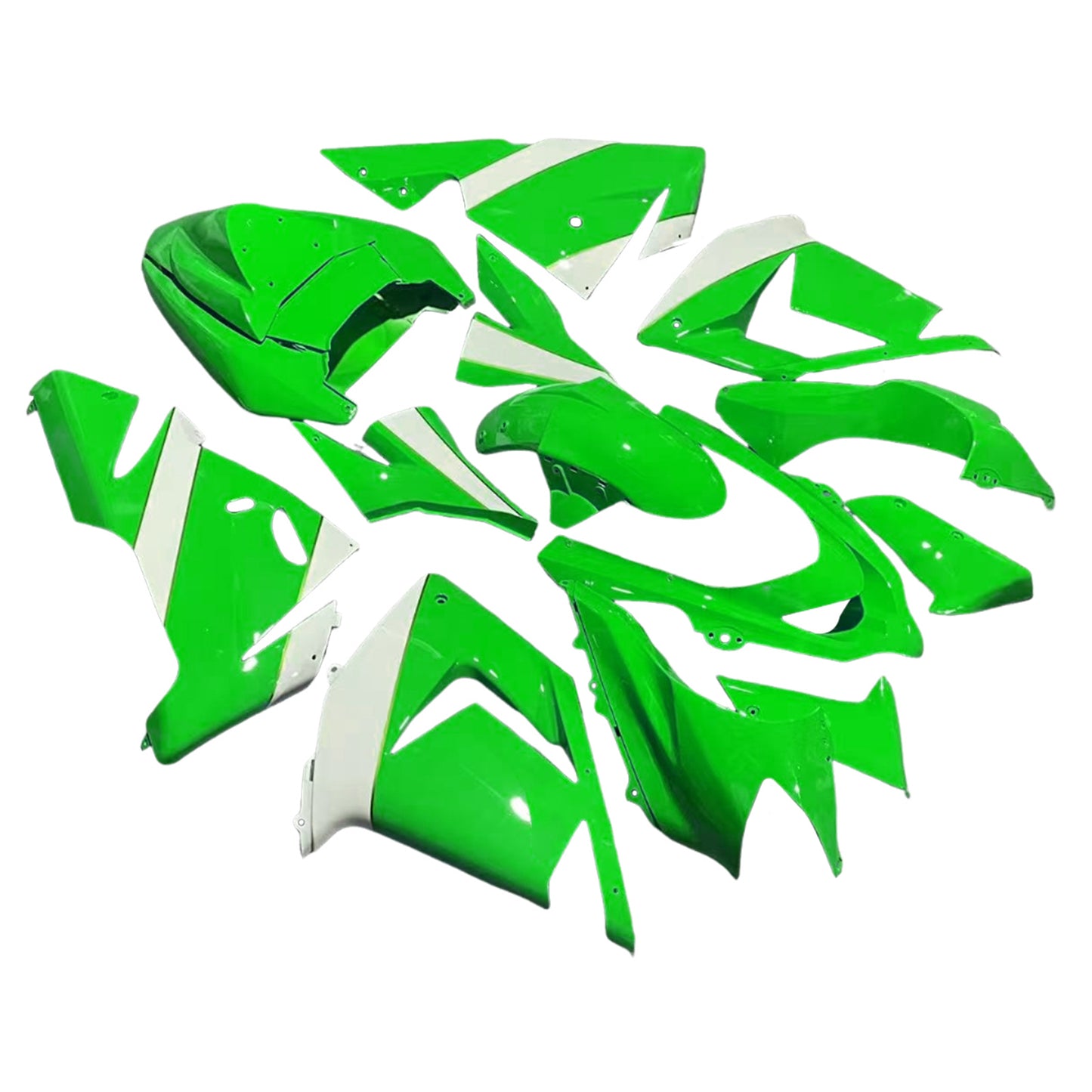 Amotopart Kawasaki 2004-2005 kit di carenatura verde bianco ZX10R