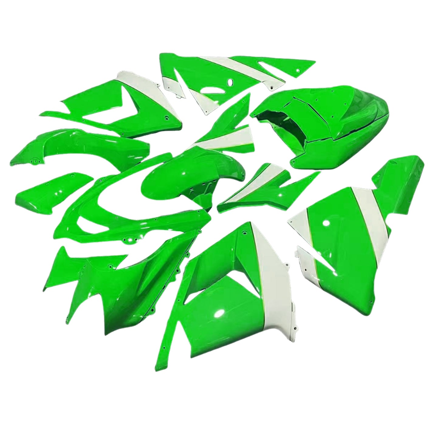 Amotopart Kawasaki 2004-2005 kit di carenatura verde bianco ZX10R