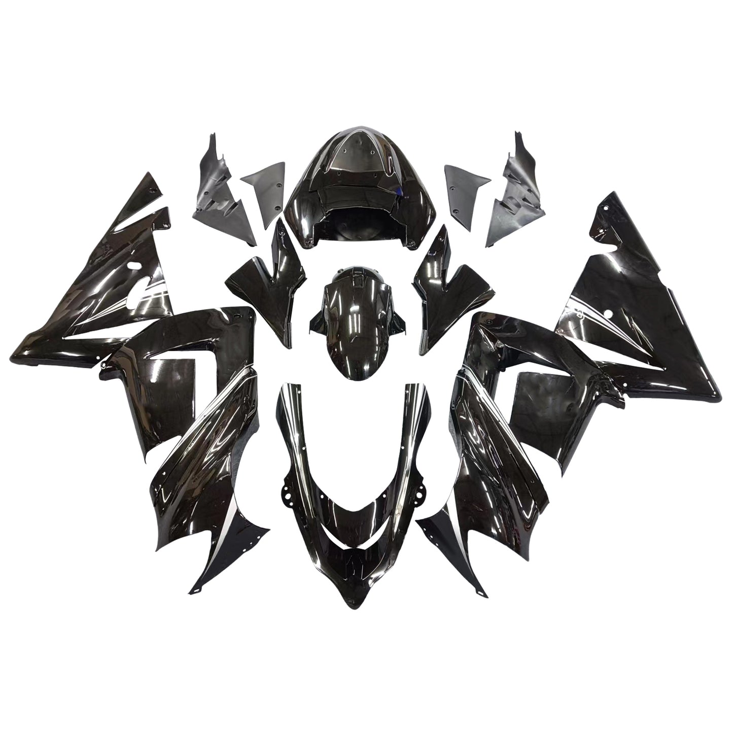Amotopart Kawasaki 2004-2005 ZX10R Black Mix Kit di carenatura bianca