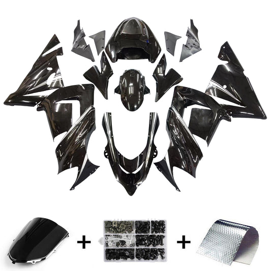 Amotopart Kawasaki 2004-2005 ZX10R Black Mix Kit di carenatura bianca