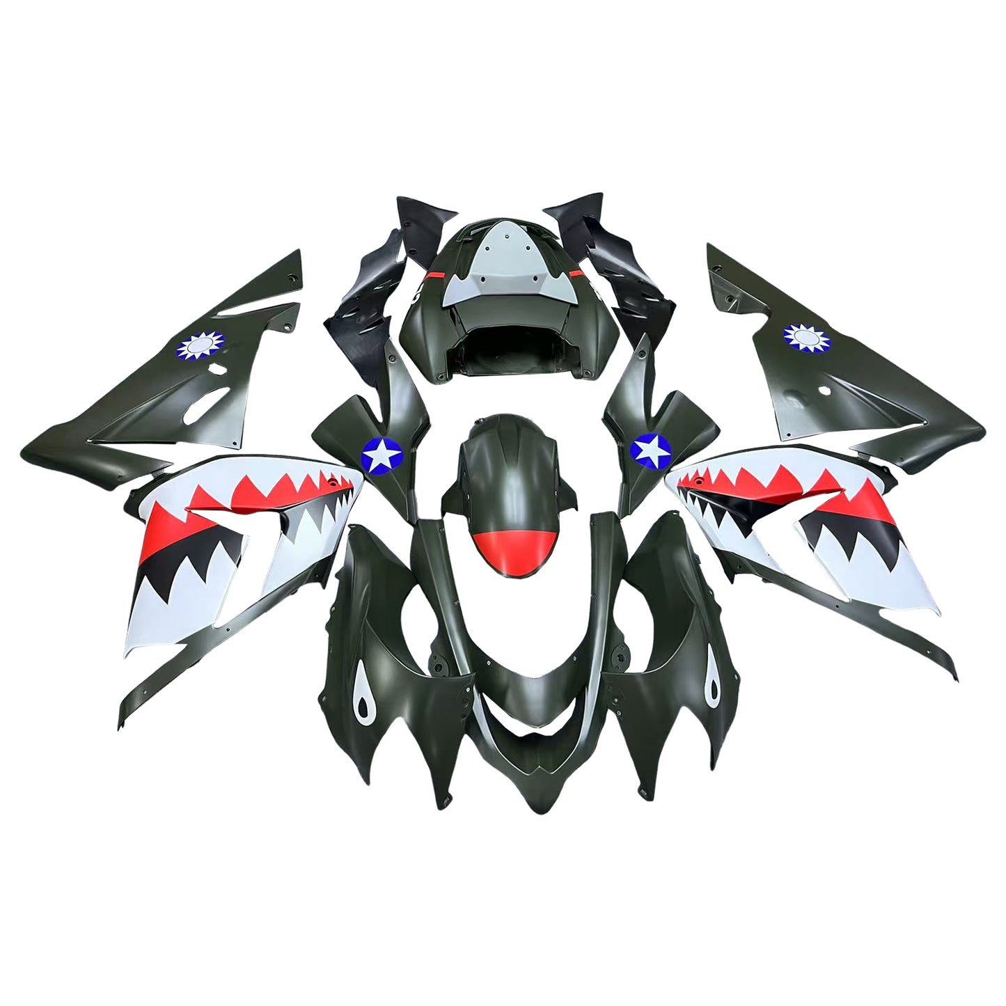 Amotopart Kawasaki ZX10R 2004-2005 Kit carena Carrozzeria Plastica ABS