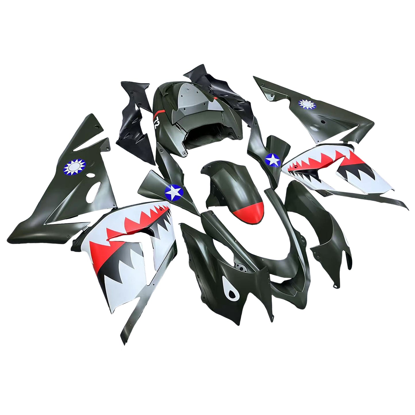 Amotopart Kawasaki ZX10R 2004-2005 Kit carena Carrozzeria Plastica ABS