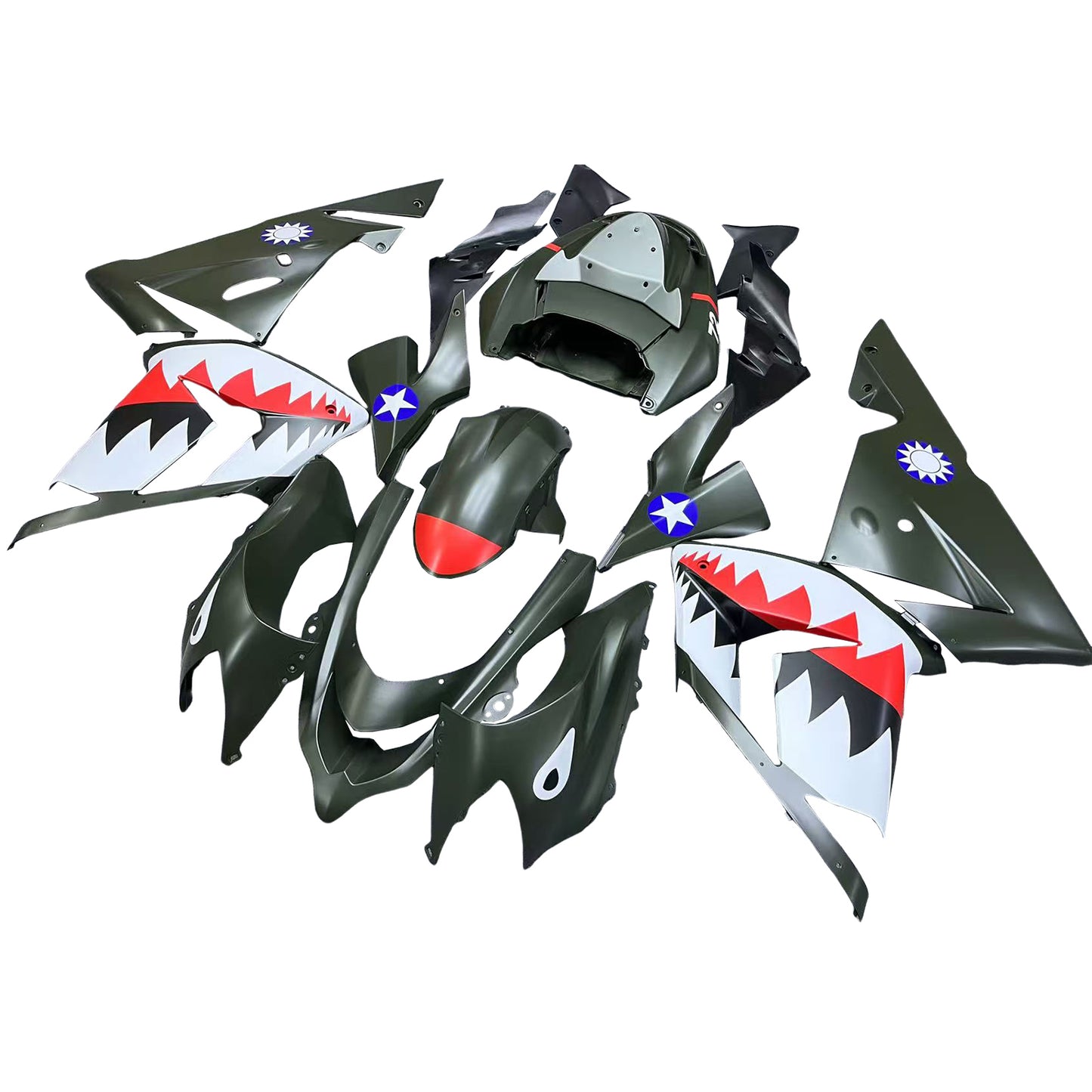 Amotopart Kawasaki ZX10R 2004-2005 Kit carena Carrozzeria Plastica ABS