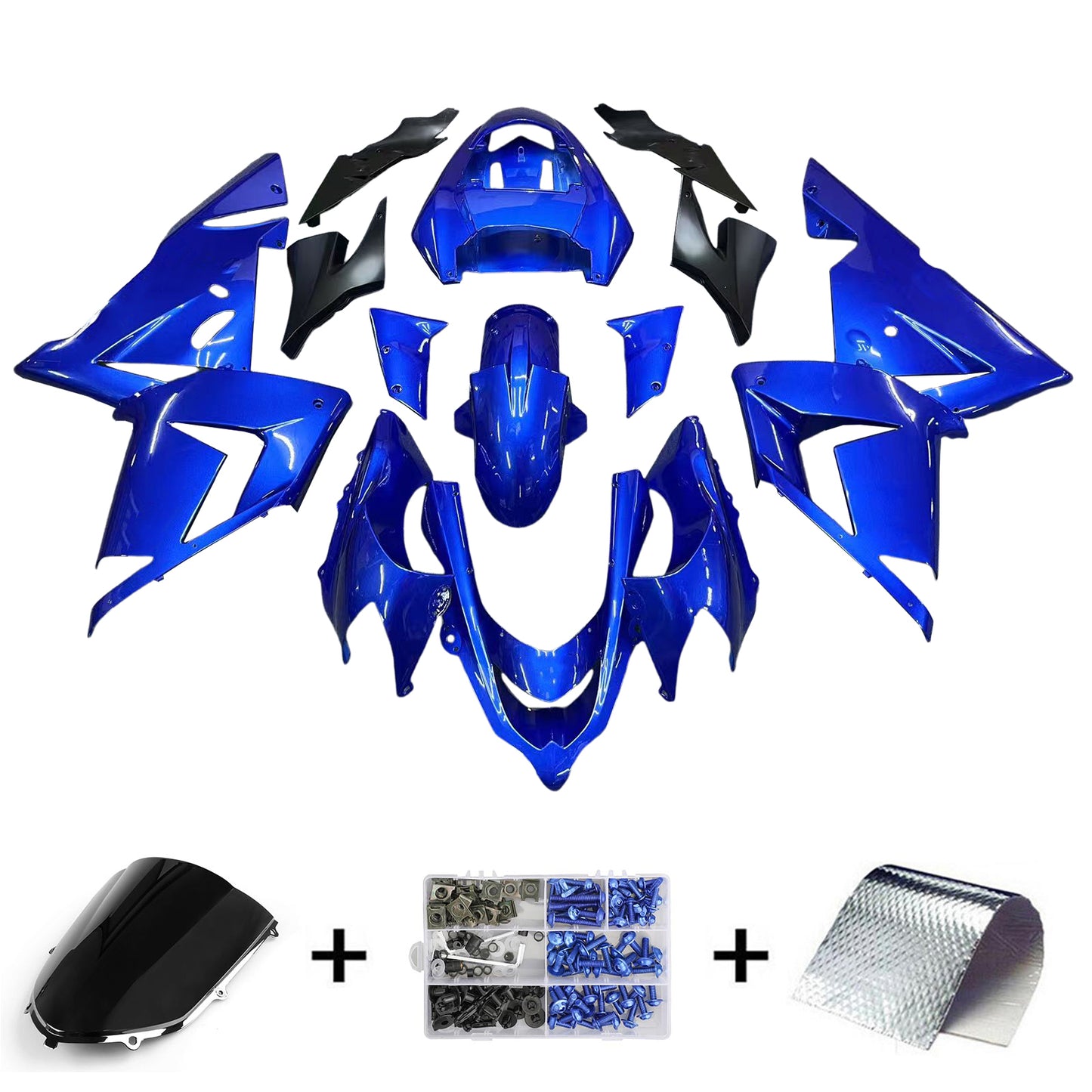 Amotopart Kawasaki ZX10R 2004-2005 Kit carena Carrozzeria Plastica ABS