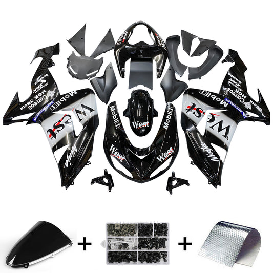 Carene 2006-2007 Kawasaki ZX 10R Nero Bianco West Racing Generico