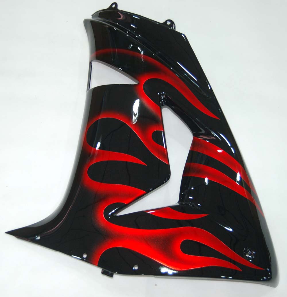 Carene 2006-2007 Kawasaki ZX 10R Black & Red Flame Ninja Racing Generico
