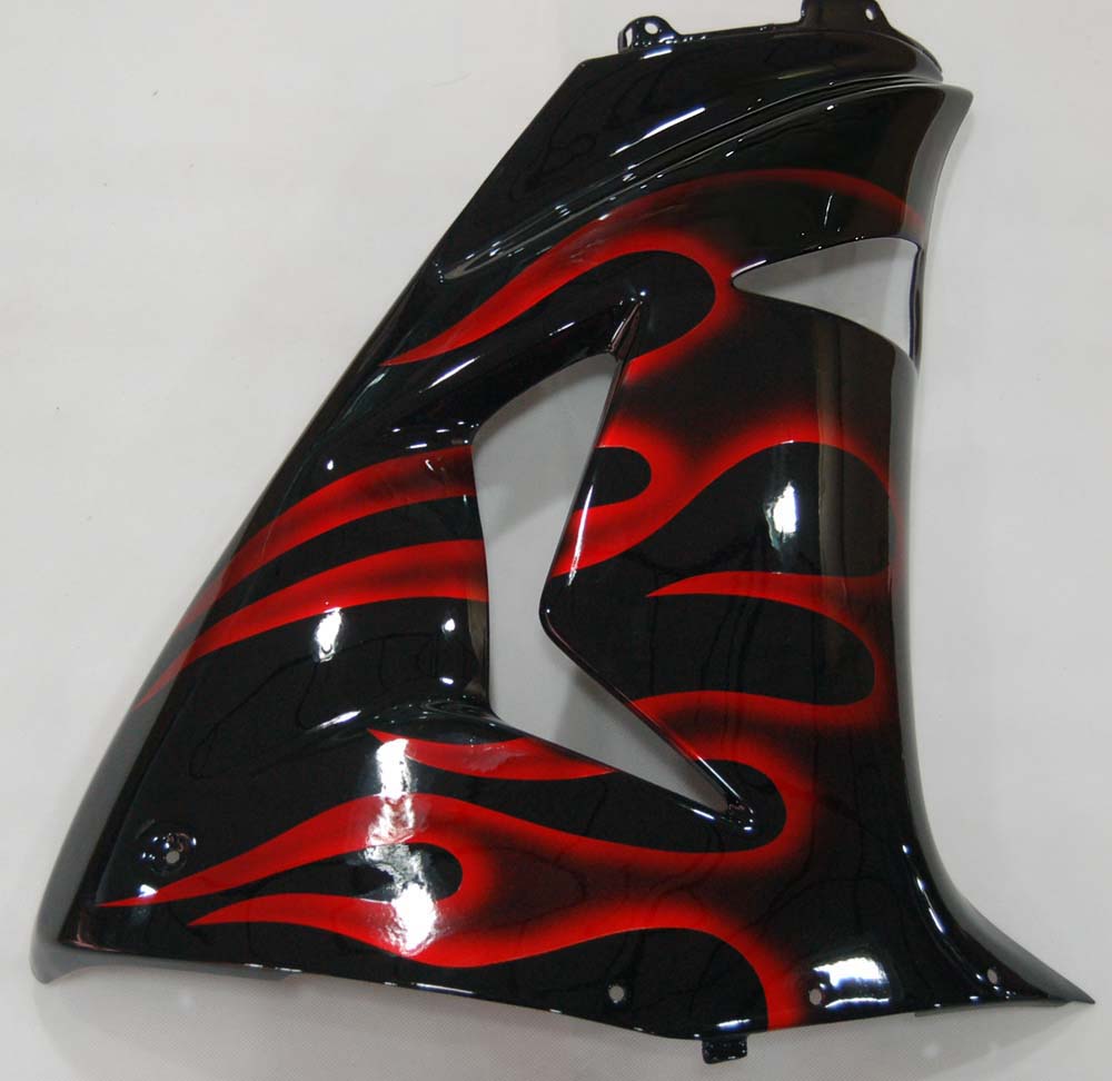 Carene 2006-2007 Kawasaki ZX 10R Black & Red Flame Ninja Racing Generico