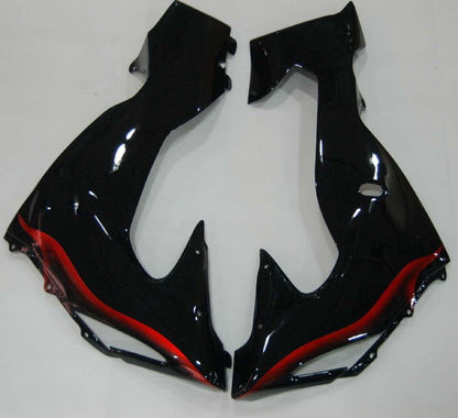 Carene 2006-2007 Kawasaki ZX 10R Black & Red Flame Ninja Racing Generico
