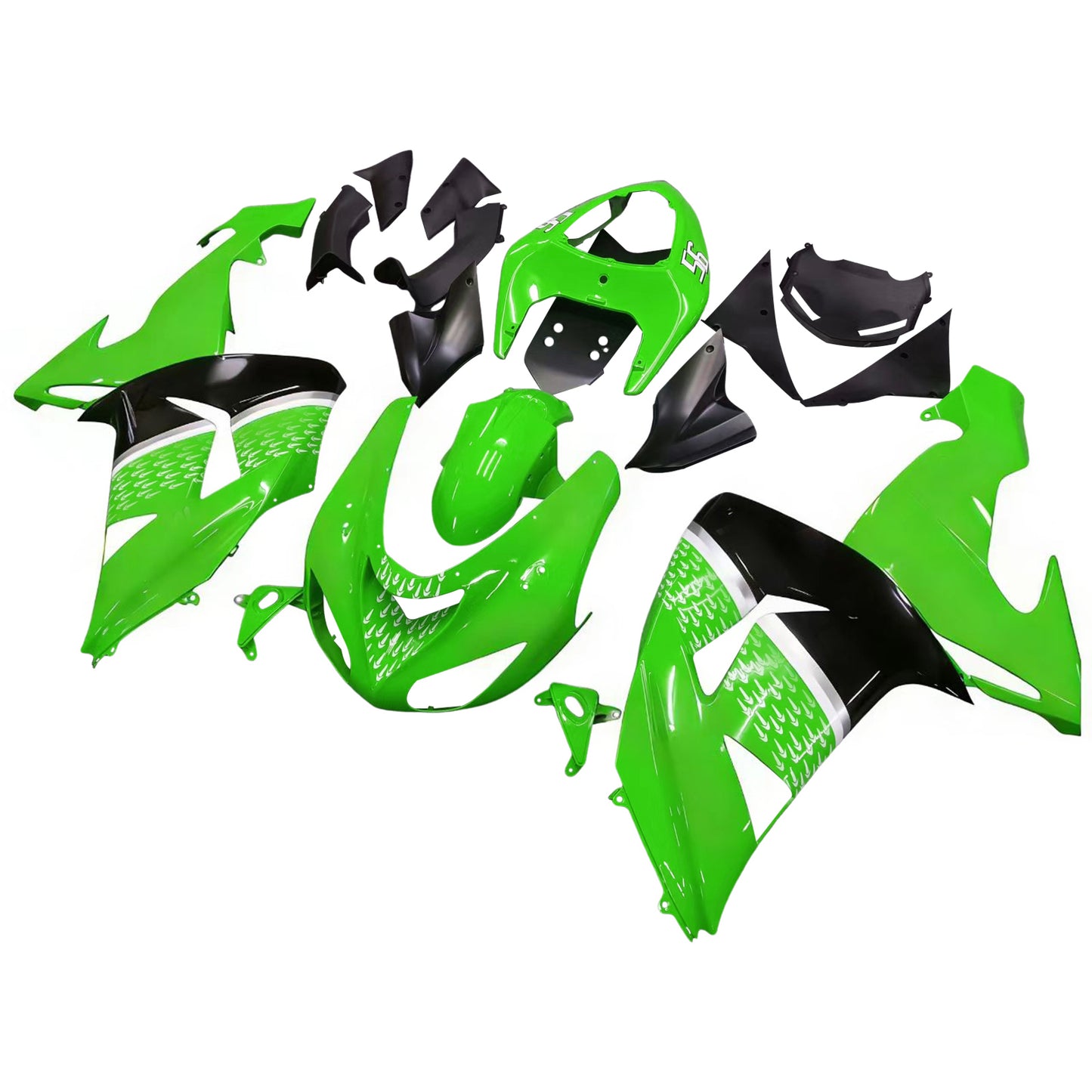 Carene 2006-2007 Kawasaki ZX 10R Verde Nero No.56 Nakano Generico