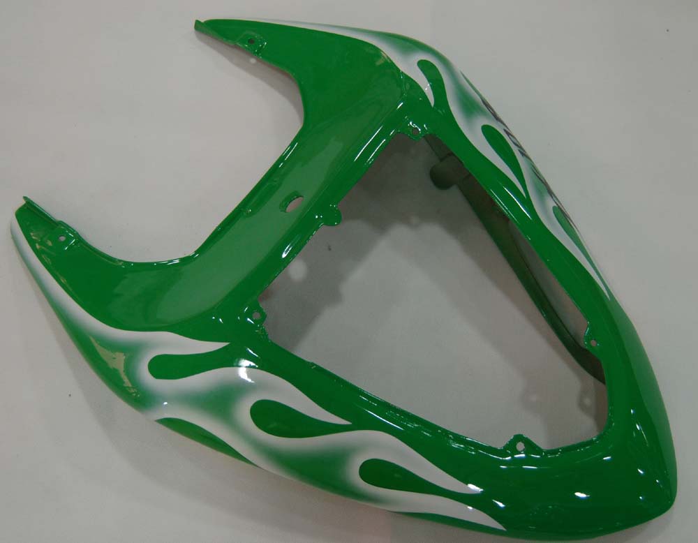 Carene 2006-2007 Kawasaki ZX 10R Green &amp; White Flame Ninja Racing Generico