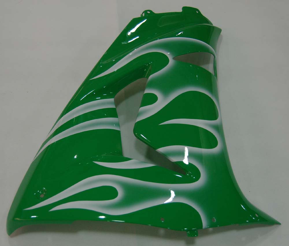 Carene 2006-2007 Kawasaki ZX 10R Green &amp; White Flame Ninja Generico