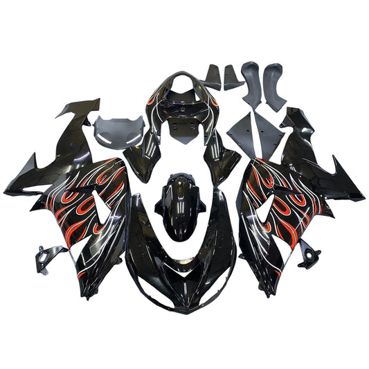 Carene 2006-2007 Kawasaki ZX 10R Nero Rosso Fiamma Racing Generico