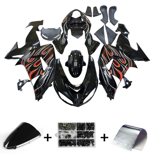 Carene 2006-2007 Kawasaki ZX 10R Nero Rosso Fiamma Generico