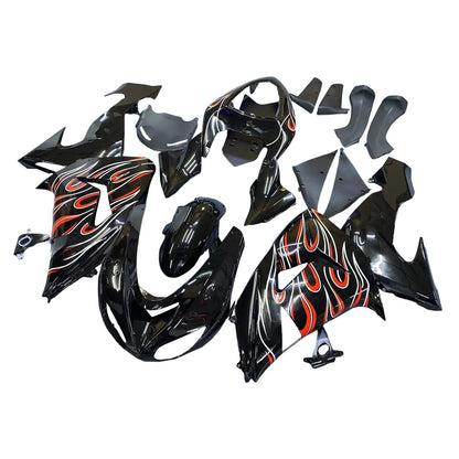 Carene 2006-2007 Kawasaki ZX 10R Nero Rosso Fiamma Racing Generico