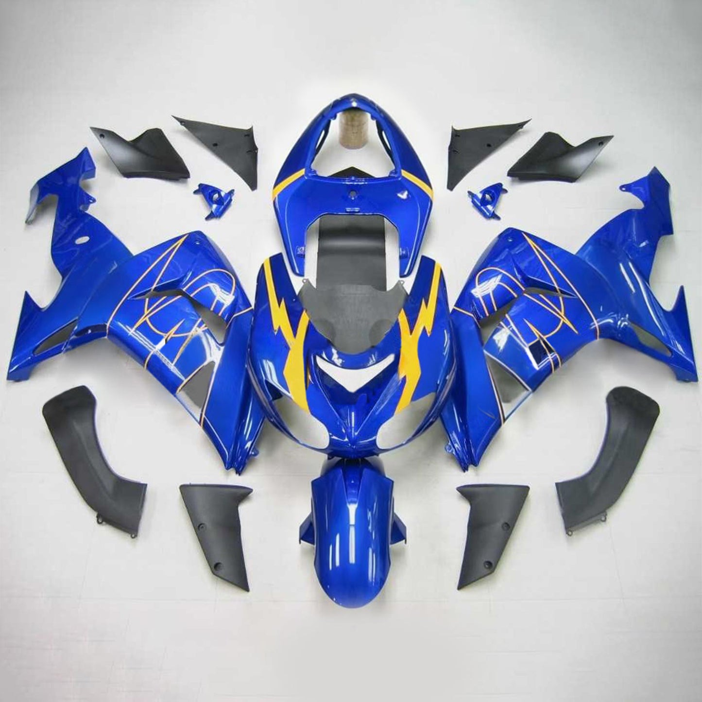Amotopart Kawasaki ZX10R 2006-2007 Kit di rivestimento giallo blu