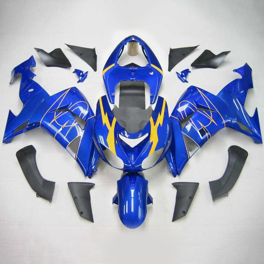 Amotopart Kawasaki ZX10R 2006-2007 Kit di rivestimento giallo blu