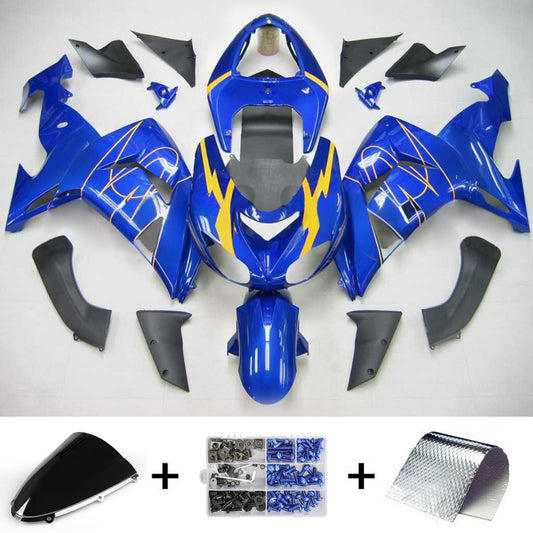 Amotopart Kawasaki ZX10R 2006-2007 Kit di rivestimento giallo blu