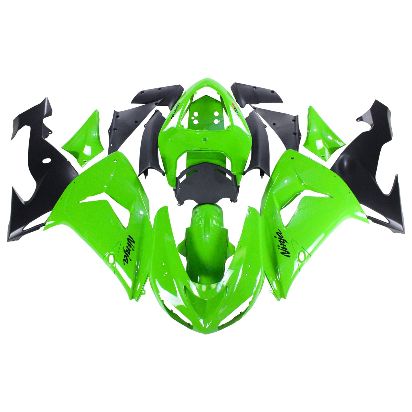 Amotopart Kawasaki ZX10R 2006-2007 Kit di vendita verde