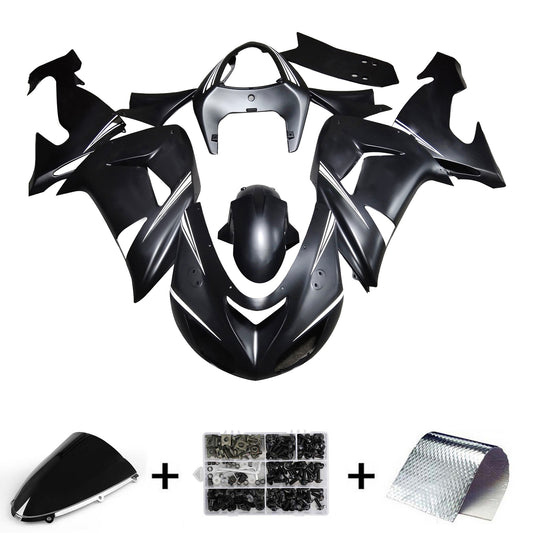 Amotopart Kawasaki ZX10R 2006-2007 Black with Wei? EM Logo Kit