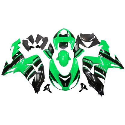 Amotopart Kawasaki ZX10R 2006-2007 Kit di paura nero verde