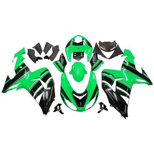 Amotopart Kawasaki ZX10R 2006-2007 Kit di paura nero verde