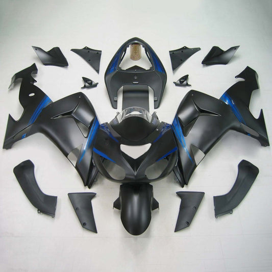 Amotopart Kawasaki ZX10R 2006-2007 nero con un kit di vendita a logo blu
