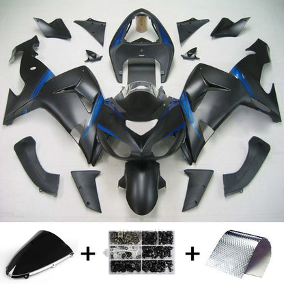 Amotopart Kawasaki ZX10R 2006-2007 nero con un kit di vendita a logo blu