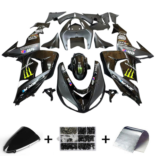 Amotopart Kawasaki ZX10R 2006-2007 Kit di rivestimento nero in eccuiting