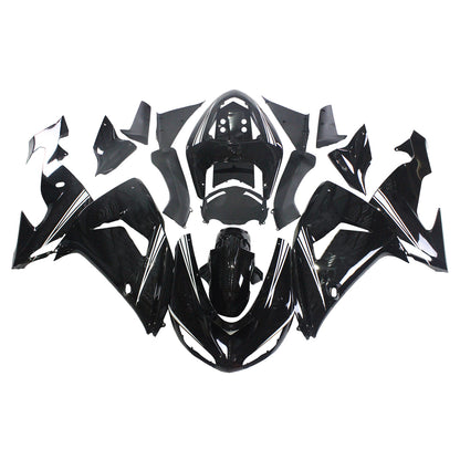 Amotopart Kawasaki ZX10R 2006-2007 Glossy Black con kit di vendita a logo Ninja