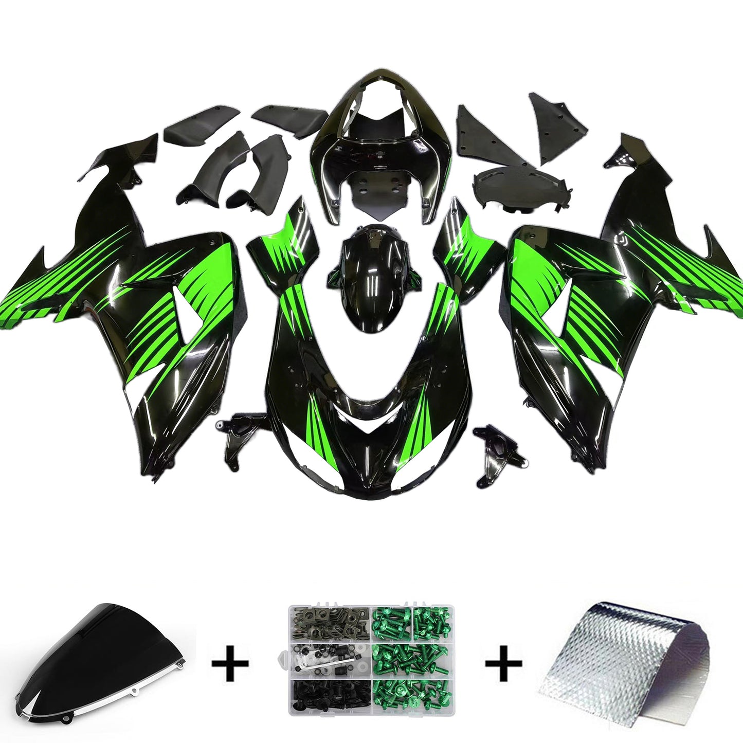 Amotopart Kawasaki ZX10R 2006-2007 Kit carena Carrozzeria Plastica ABS