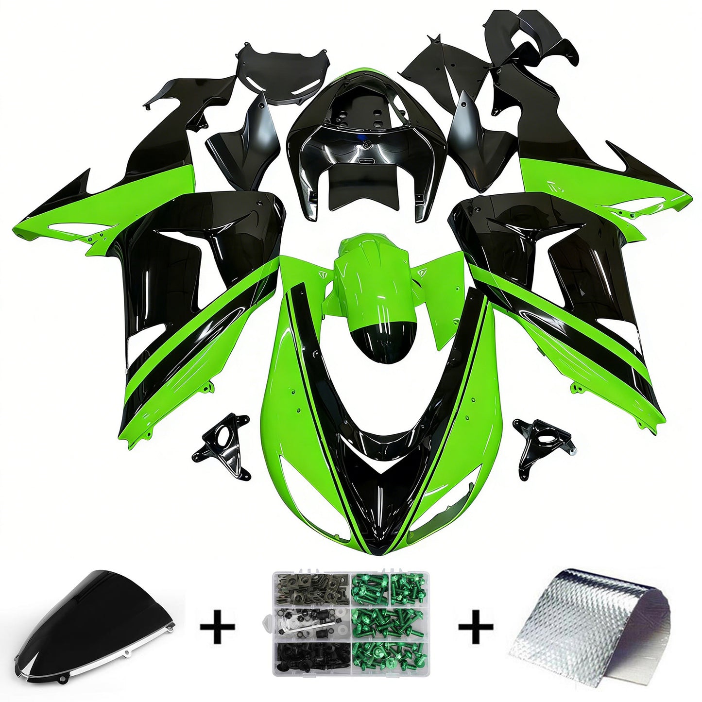 Amotopart Kawasaki ZX10R 2006-2007 Kit carena Carrozzeria Plastica ABS