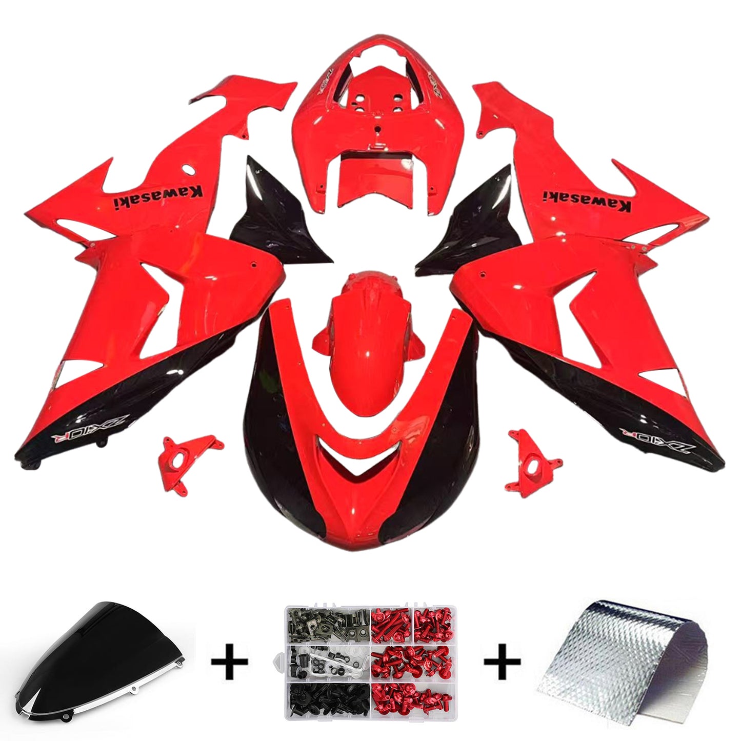 Amotopart Kawasaki ZX10R 2006-2007 Kit carena Carrozzeria Plastica ABS