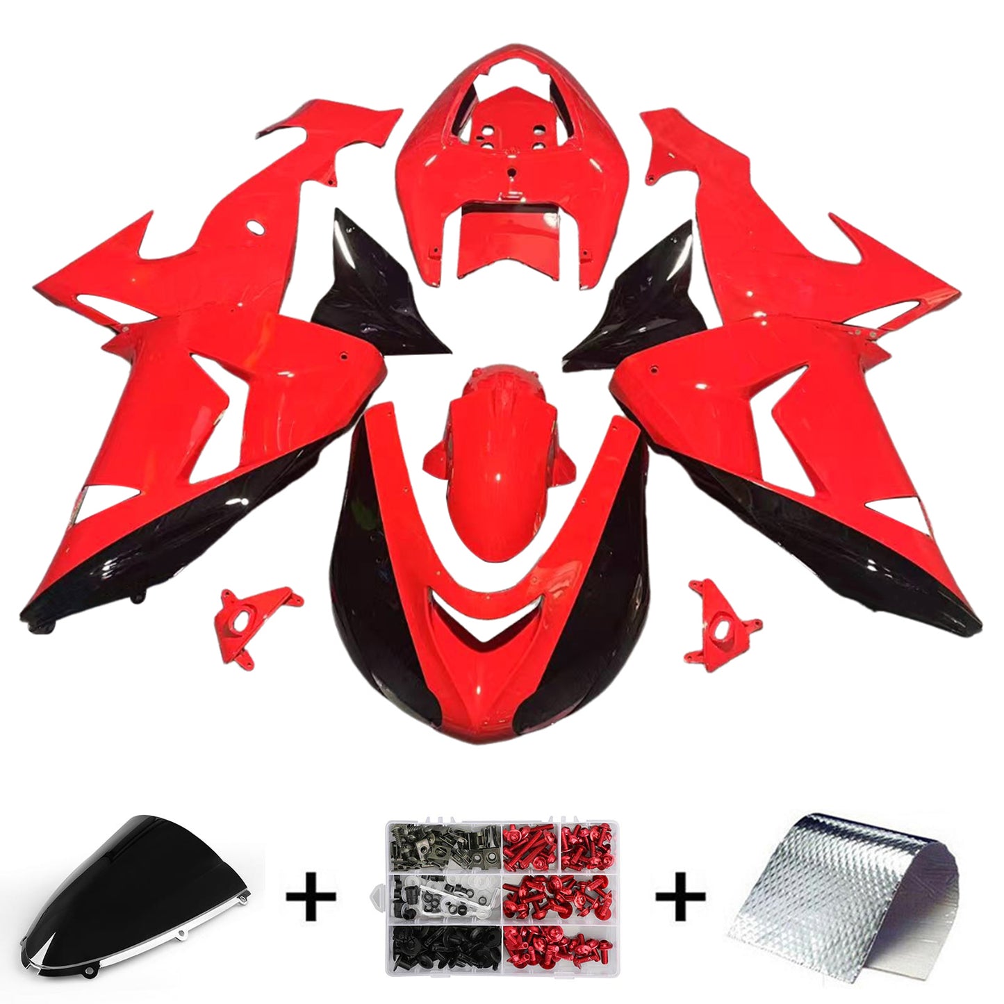 Amotopart Kawasaki ZX10R 2006-2007 Kit carena Carrozzeria Plastica ABS