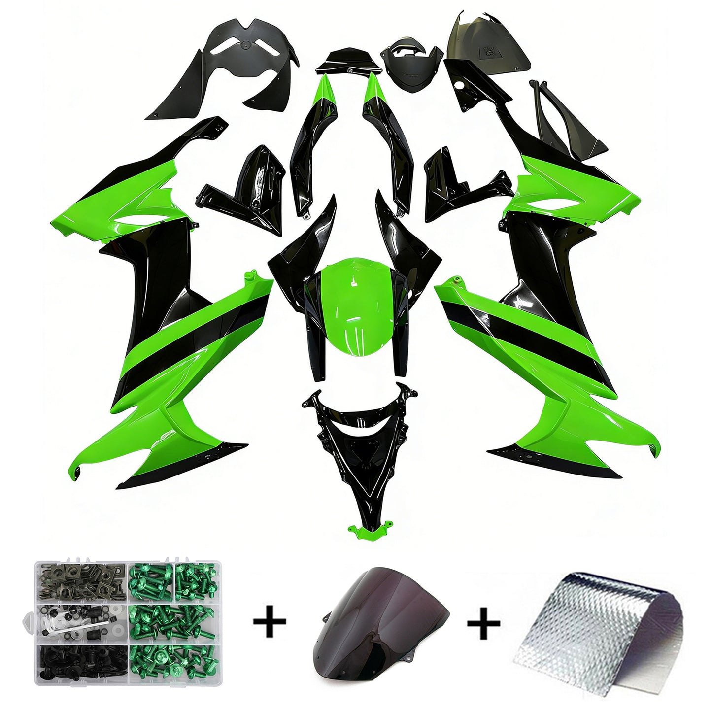 Carene 2008-2010 Kawasaki ZX10R Verde Nero ZX10R Generico