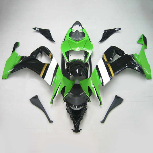 Amotopart Kawasaki ZX10R 2008-2010 Kit di paura nero verde