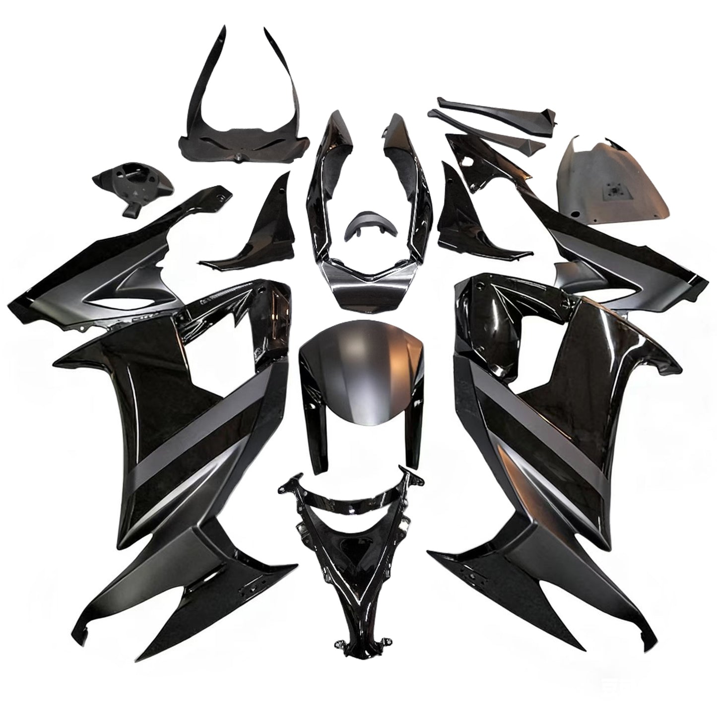 Amotopart Kawasaki ZX10R 2008-2010 Black con kit di vendita logo