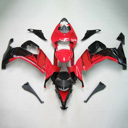 Amotopart Kawasaki ZX10R 2008-2010 kit di rivestimento nero rosso