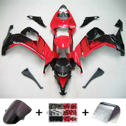 Amotopart Kawasaki ZX10R 2008-2010 kit di rivestimento nero rosso