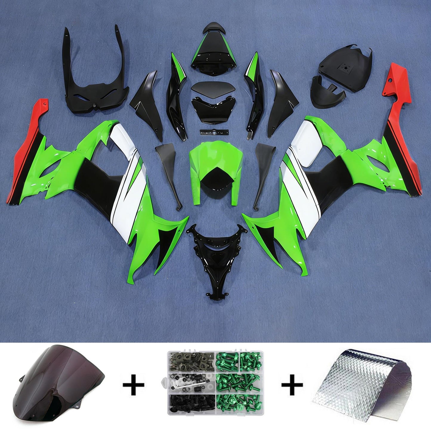 Amotopart Kawasaki ZX10R 2008-2010 Kit carena Carrozzeria Plastica ABS