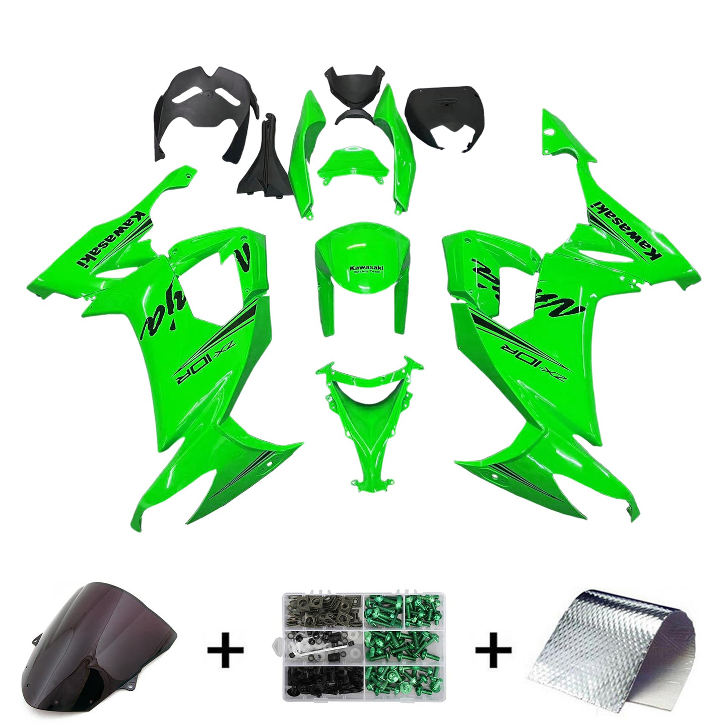 Amotopart Kawasaki ZX10R 2008-2010 Kit carena Carrozzeria Plastica ABS