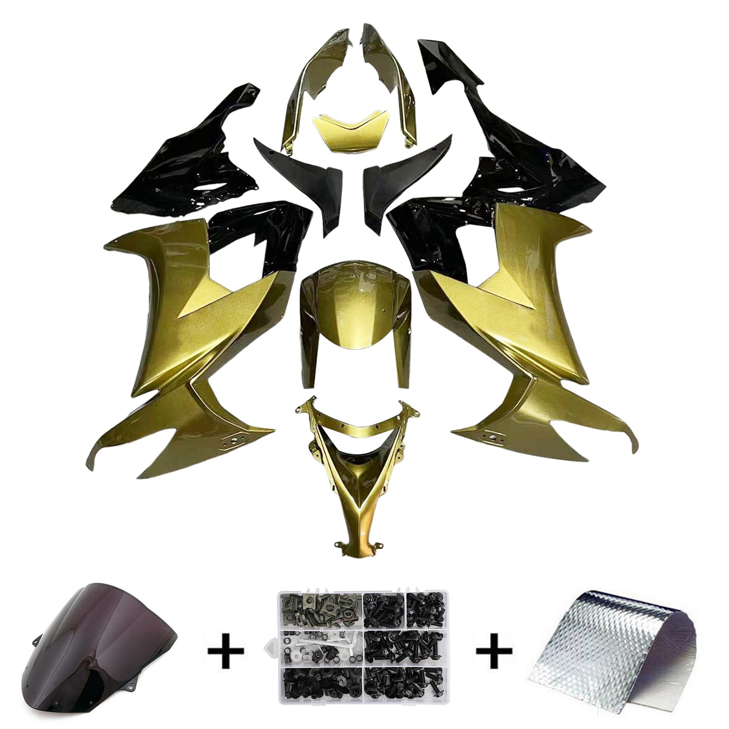 Amotopart Kawasaki ZX10R 2008-2010 Kit carena Carrozzeria Plastica ABS