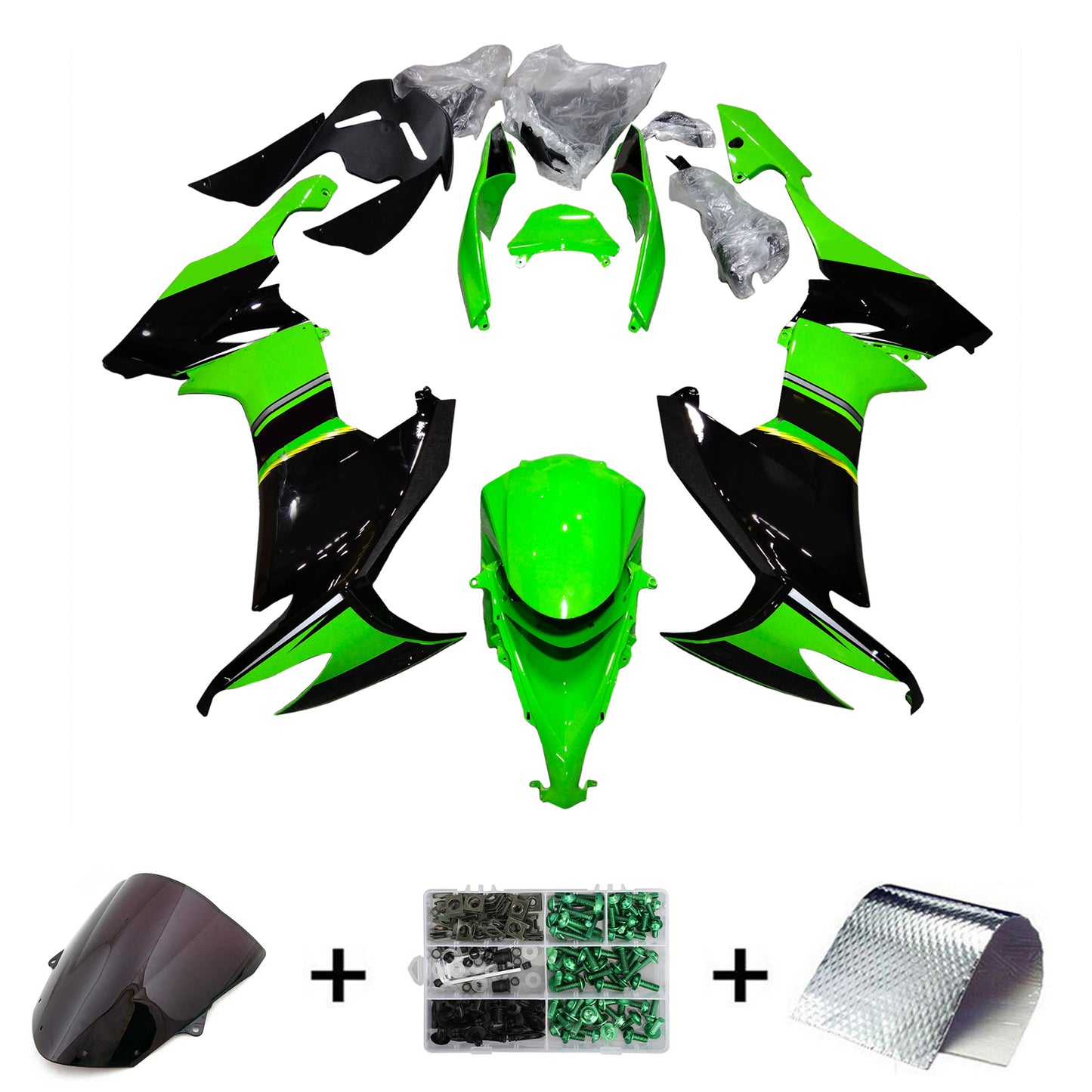 Amotopart Kawasaki ZX10R 2008-2010 Kit carena Carrozzeria Plastica ABS