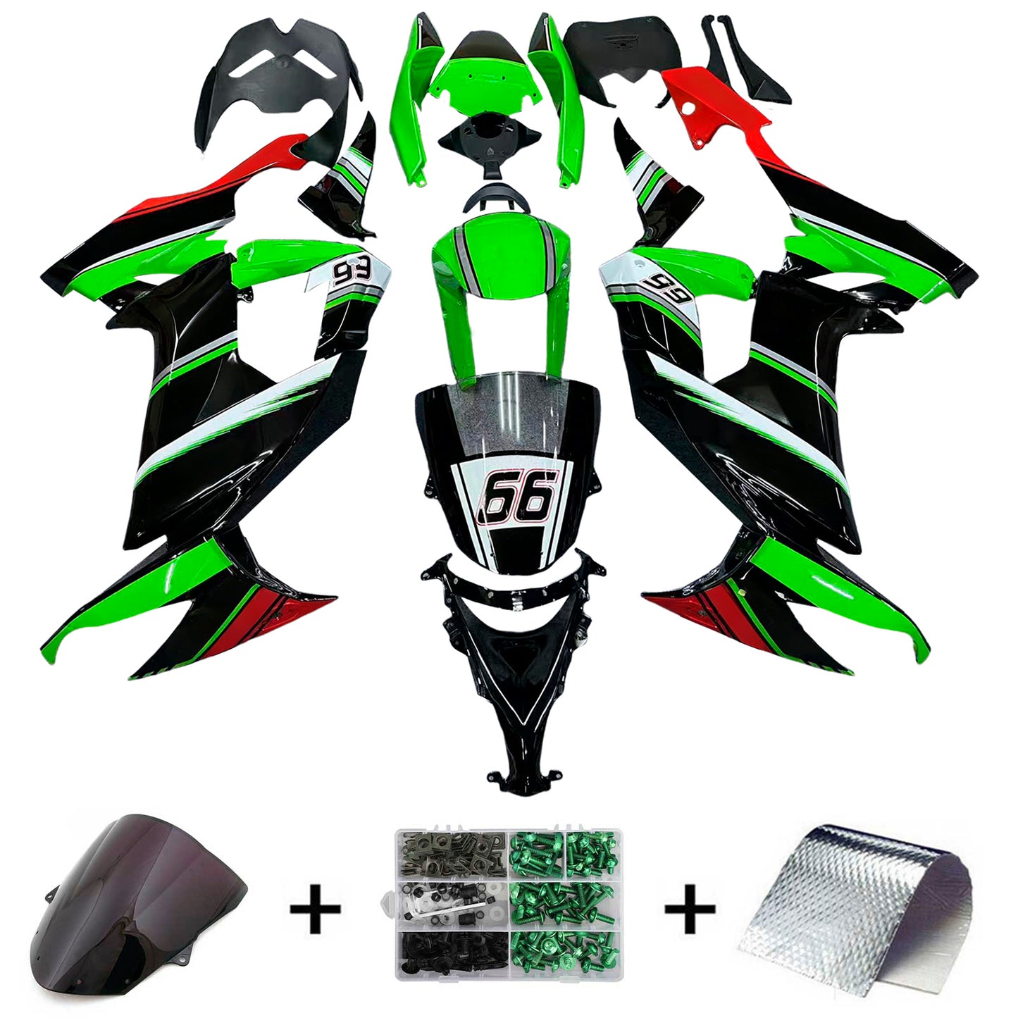 Amotopart Kawasaki ZX10R 2008-2010 Kit carena Carrozzeria Plastica ABS